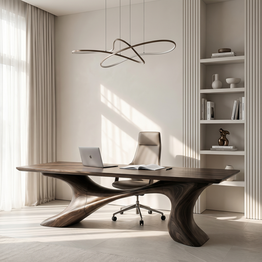Sculptural Office Desk Organic Modern Furniture For Executive Workspace