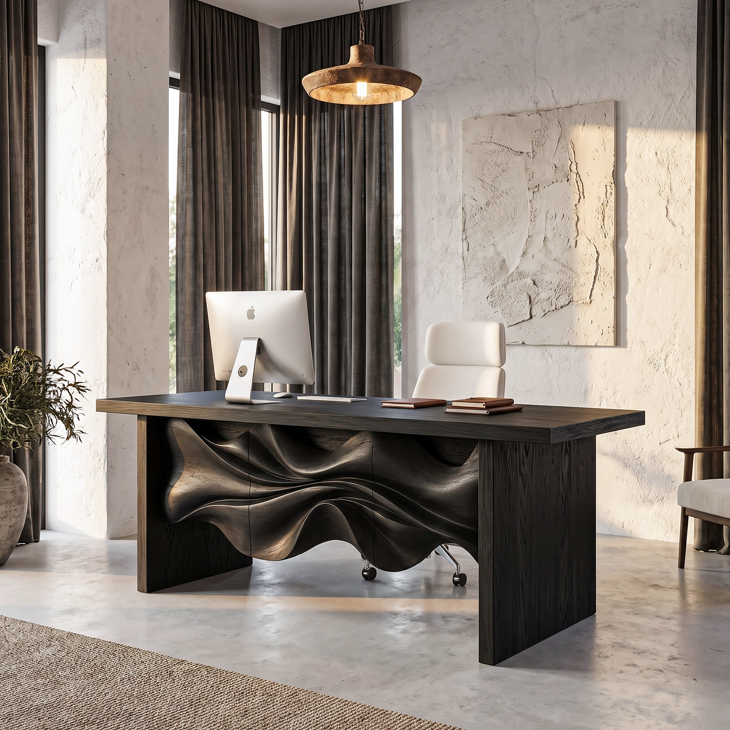 Minimalist Writing Desk Handcrafted Storage Design For Home Office