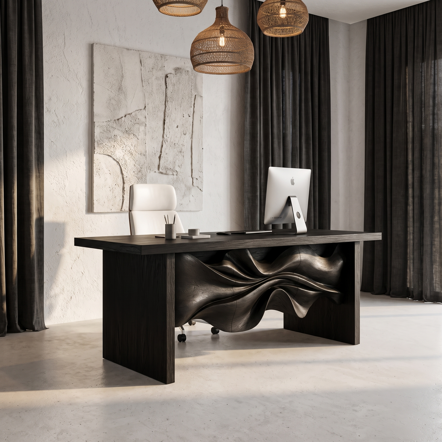 Minimalist Writing Desk Handcrafted Storage Design For Home Office