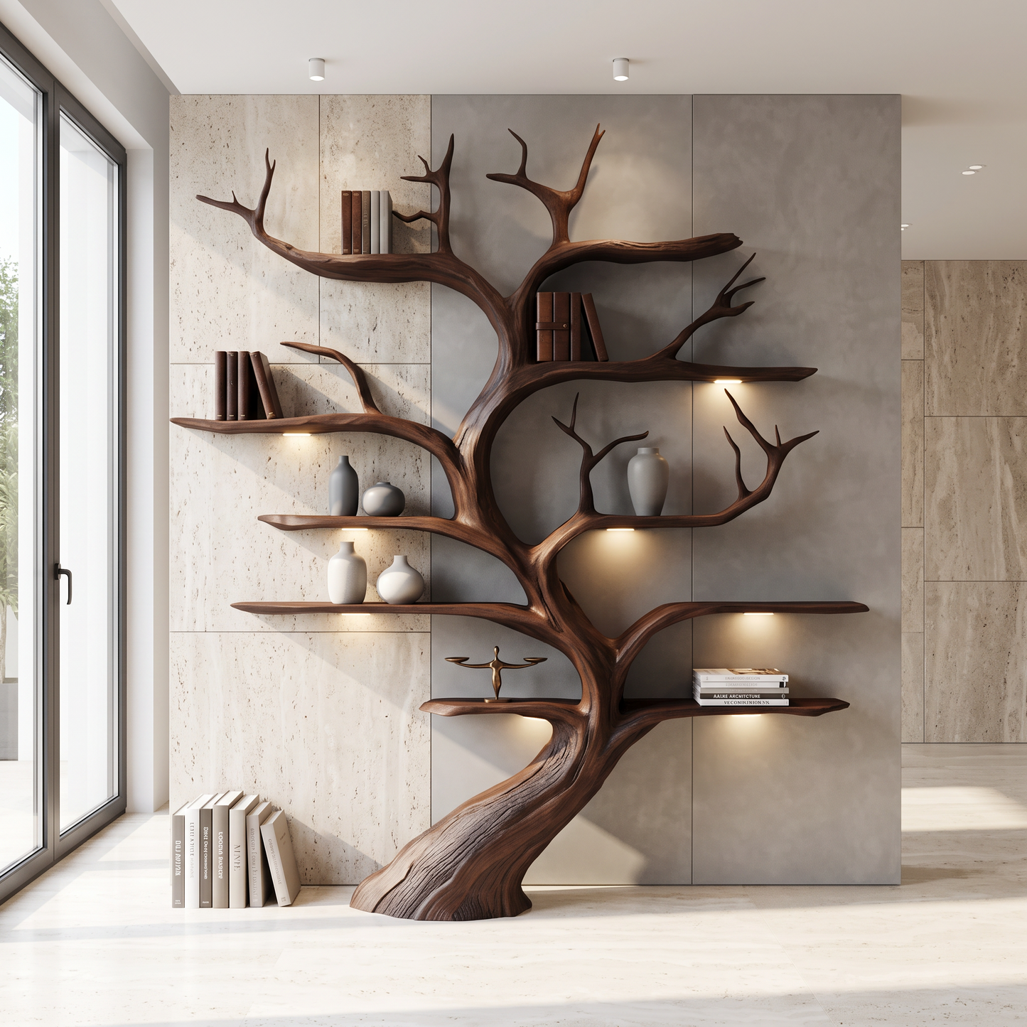 Rustic Tree Shelf Handmade Wood Wall Mounted Gift