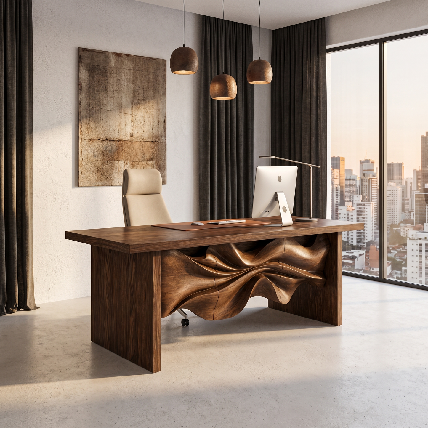 Minimalist Writing Desk Handcrafted Storage Design For Home Office