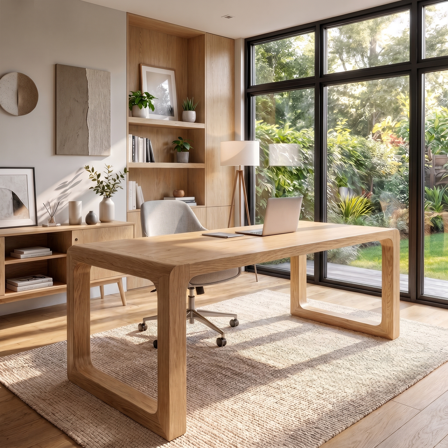 Handcrafted Wooden Desk For Home Office Productivity And Comfort
