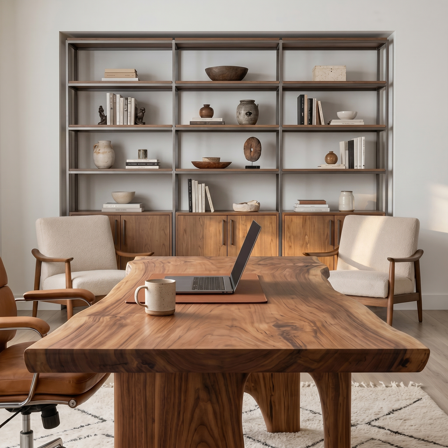 Nature Inspired Wooden Desk For Study Room And Home Office