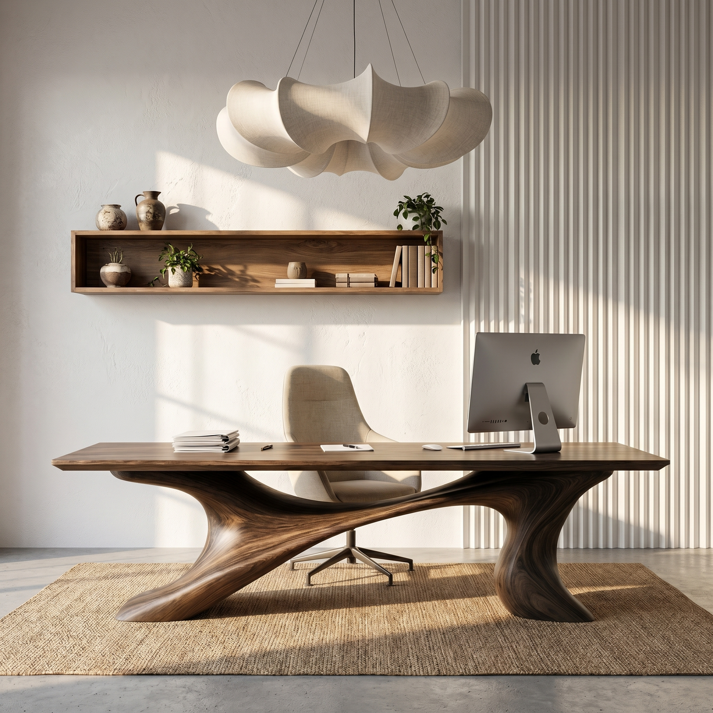 Sculptural Office Desk Organic Modern Furniture For Executive Workspace