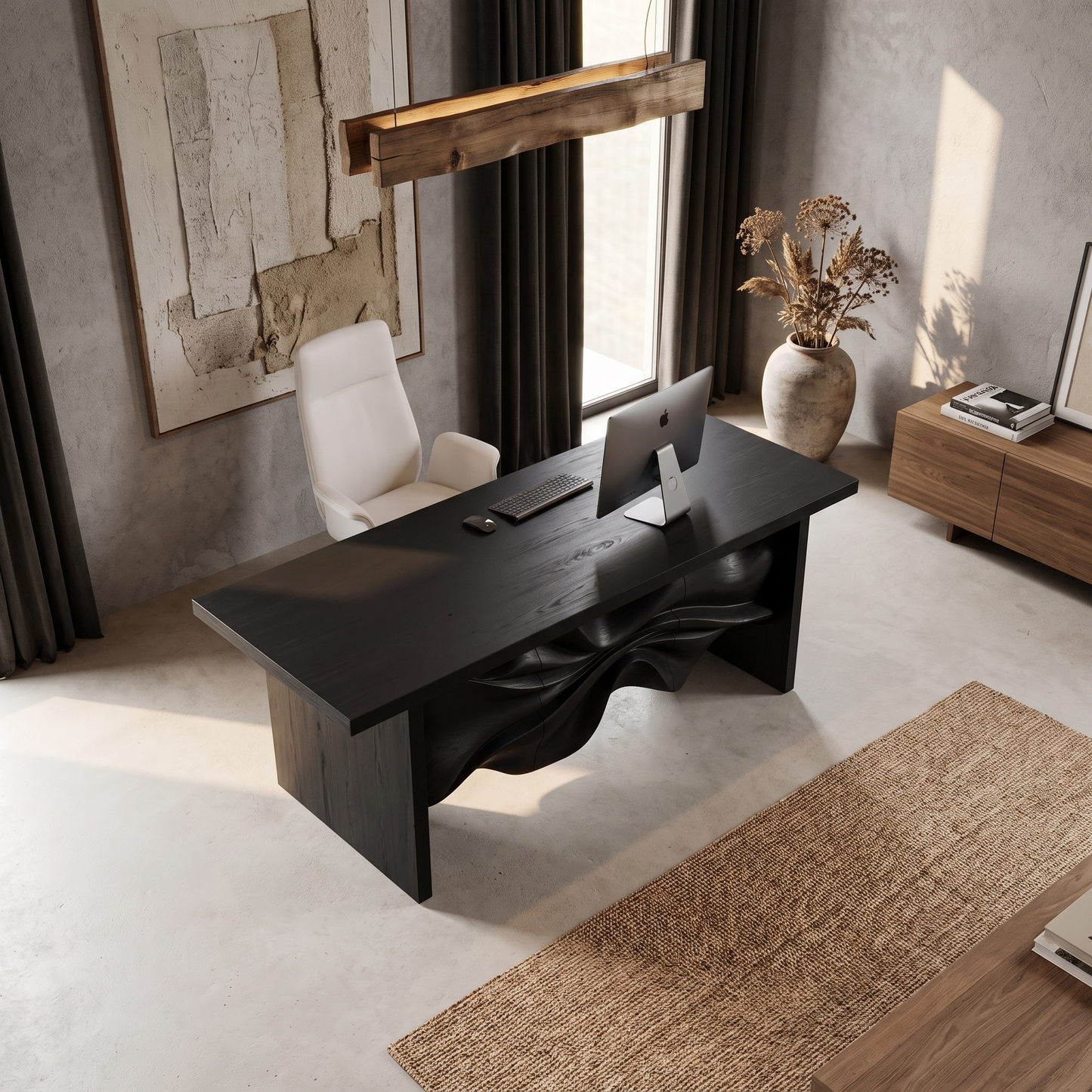 Minimalist Writing Desk Handcrafted Storage Design For Home Office