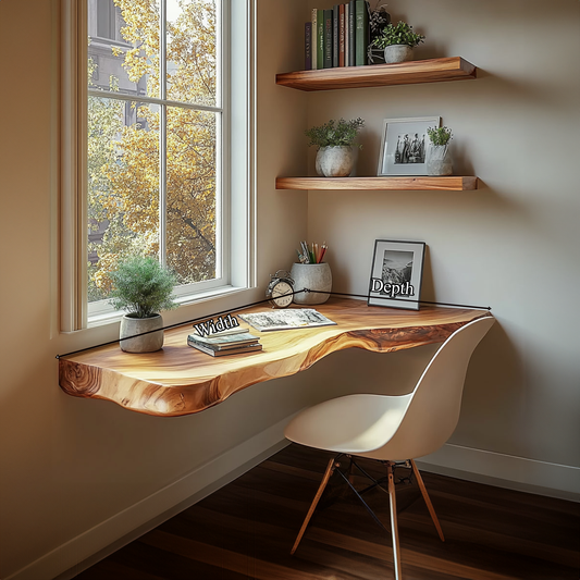 Rustic Floating Desk Shelf Bedroom Or Office