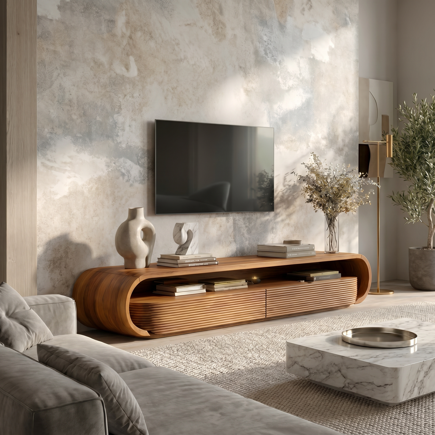 Modern Minimal TV Unit For Living Room And Entertainment Space