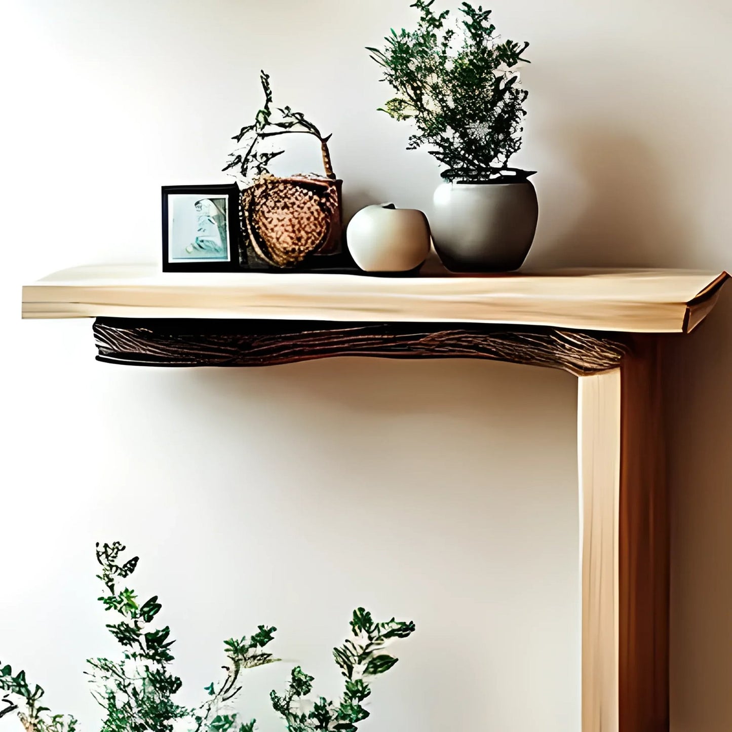 Handmade Natural Wooden Tree Branch Bookshelf
