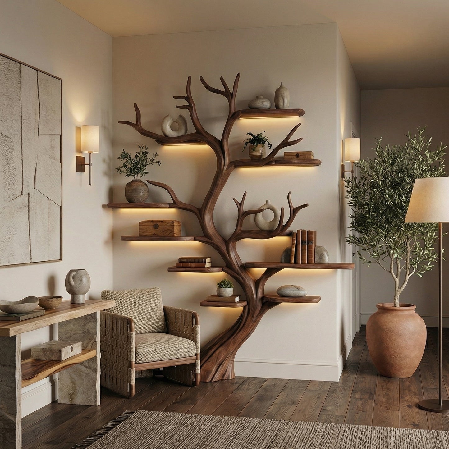 Tree Branch Shelf Driftwood Solid Wood Rustic Art Gift