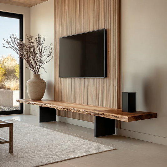 Rustic Console Table Natural Wood Accent Living Room Focal Point